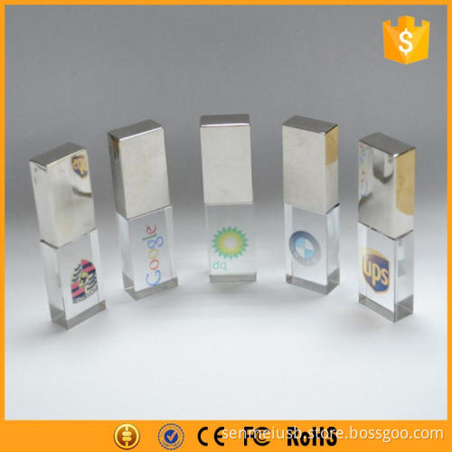 promotional gift crystal usb flash drive with custom logo